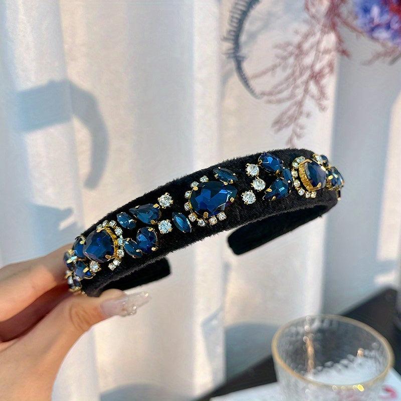 Baroque Rhinestone Headband Knitted Fabric Hair Hoop