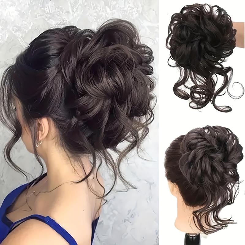 Curly Wigs Ponytail Hair Extension PVC Simulation Hair