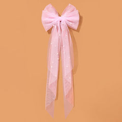 Bridal Bow Veil Faux Pearl Veil Wedding Veil Tulle Bow
