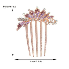 Flower Rhinestones Hair Combs Accessories for Mother's Birthday