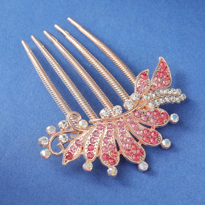 Flower Rhinestones Hair Combs Accessories for Mother's Birthday
