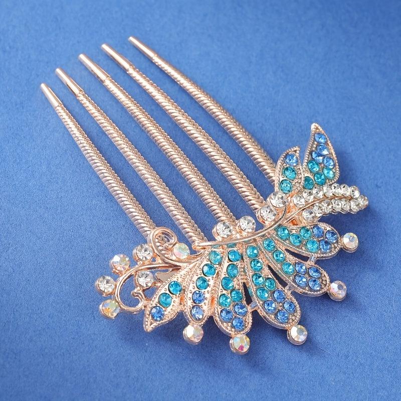Flower Rhinestones Hair Combs Accessories for Mother's Birthday