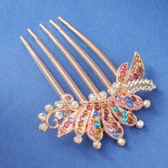 Flower Rhinestones Hair Combs Accessories for Mother's Birthday
