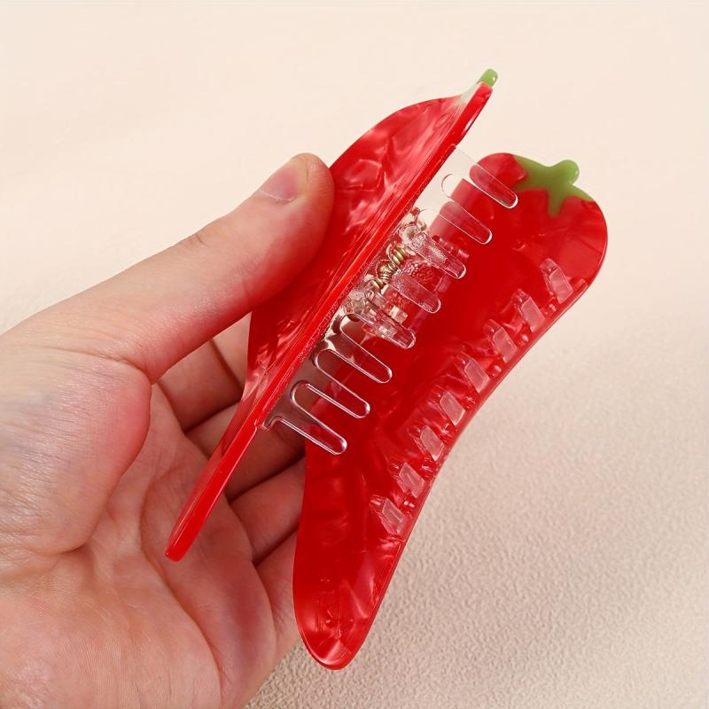 Acetate Pepper Shape Hair Claw for Women Girls