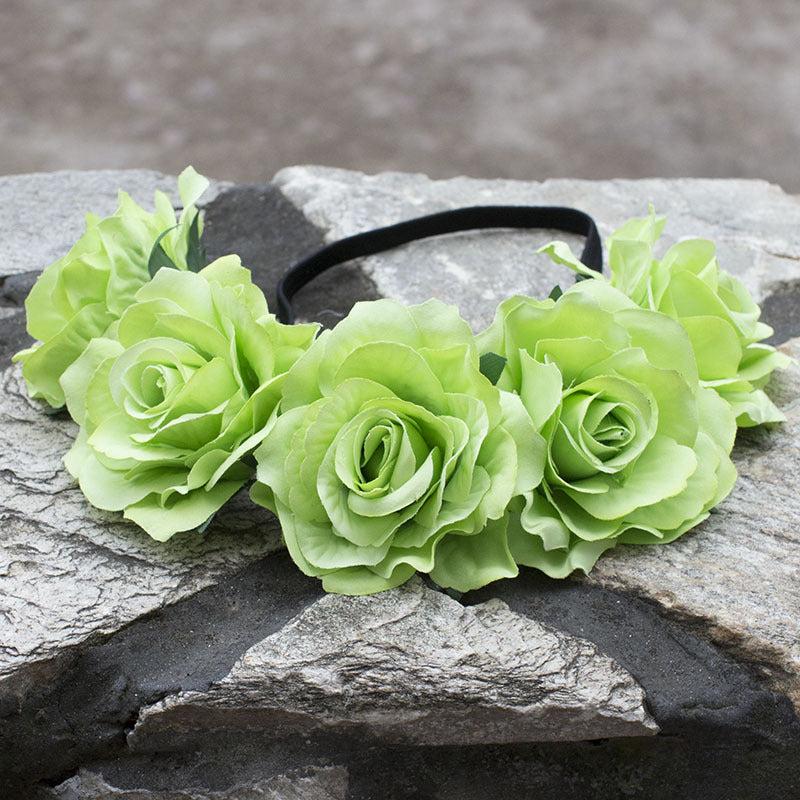 Hawaiian Stretchy Rose Flower Headband Elastic Head Hoop Floral Crown