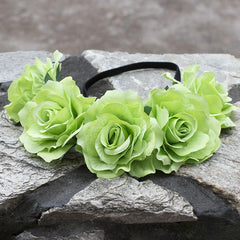 Hawaiian Stretchy Rose Flower Headband Elastic Head Hoop Floral Crown