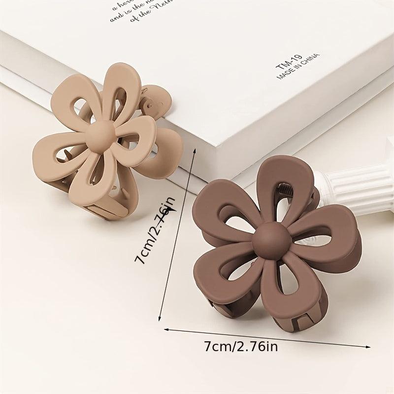 6pcs Flower Hair Claw Frosted Shark Claw Ponytail Holder Hair Clip Jaw Claw