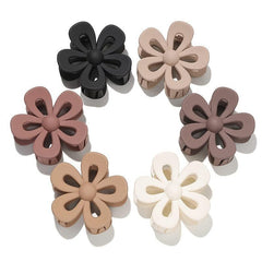 6pcs Flower Hair Claw Frosted Shark Claw Ponytail Holder Hair Clip Jaw Claw