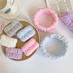 3pcs Soft Headband & Wristband Set for Face Washing Makeup Skincare