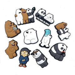 10pcs Cartoon Bear Series Shoe Charms PVC Soft Shoe Decorations