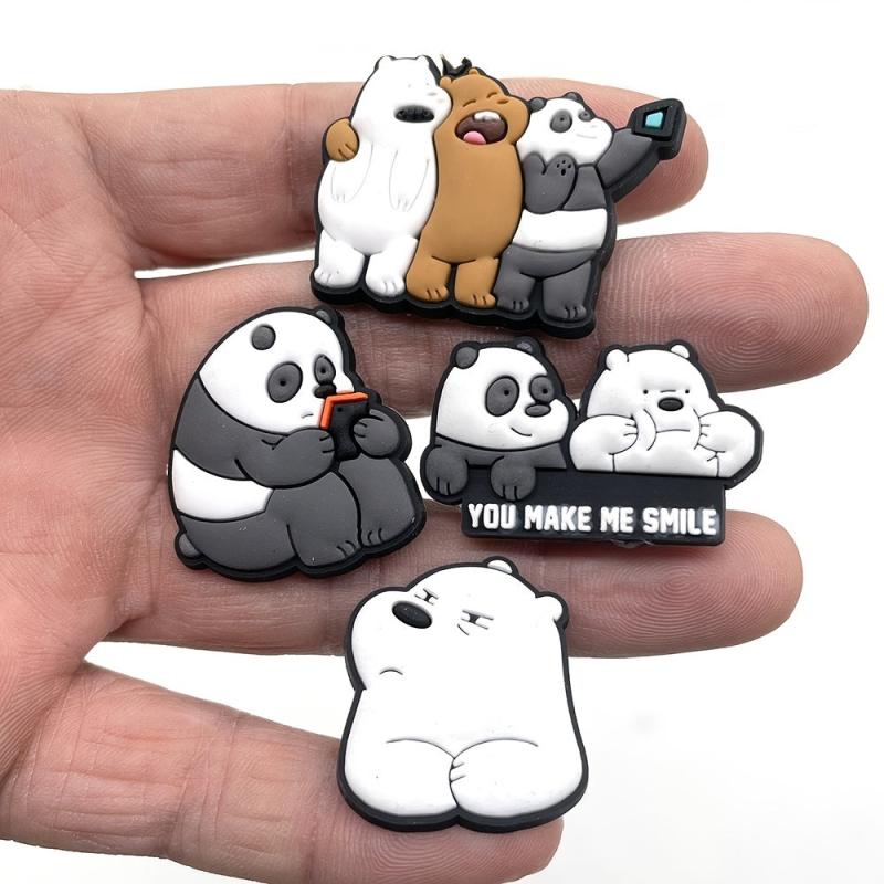 10pcs Cartoon Bear Series Shoe Charms PVC Soft Shoe Decorations