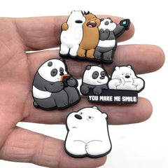 10pcs Cartoon Bear Series Shoe Charms PVC Soft Shoe Decorations