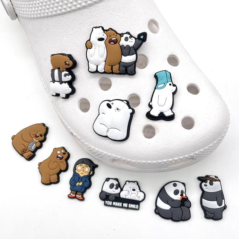 10pcs Cartoon Bear Series Shoe Charms PVC Soft Shoe Decorations
