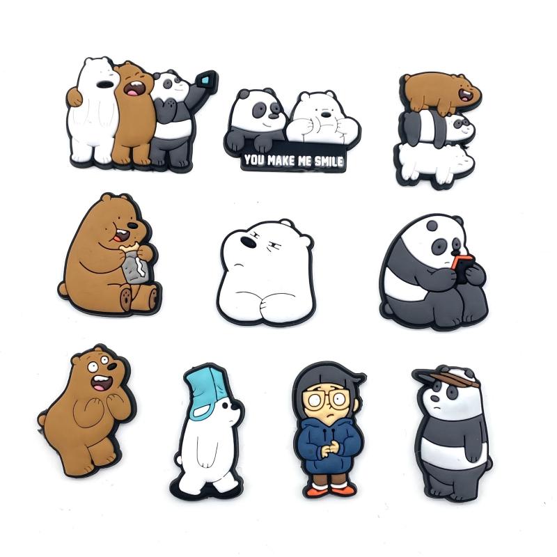 10pcs Cartoon Bear Series Shoe Charms PVC Soft Shoe Decorations