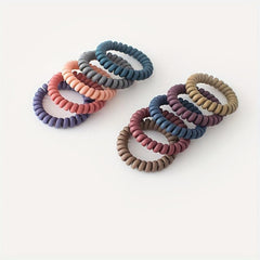 10Pcs Large Frosted Spiral Hair Tie High Elasticity Braid Ponytail Hair