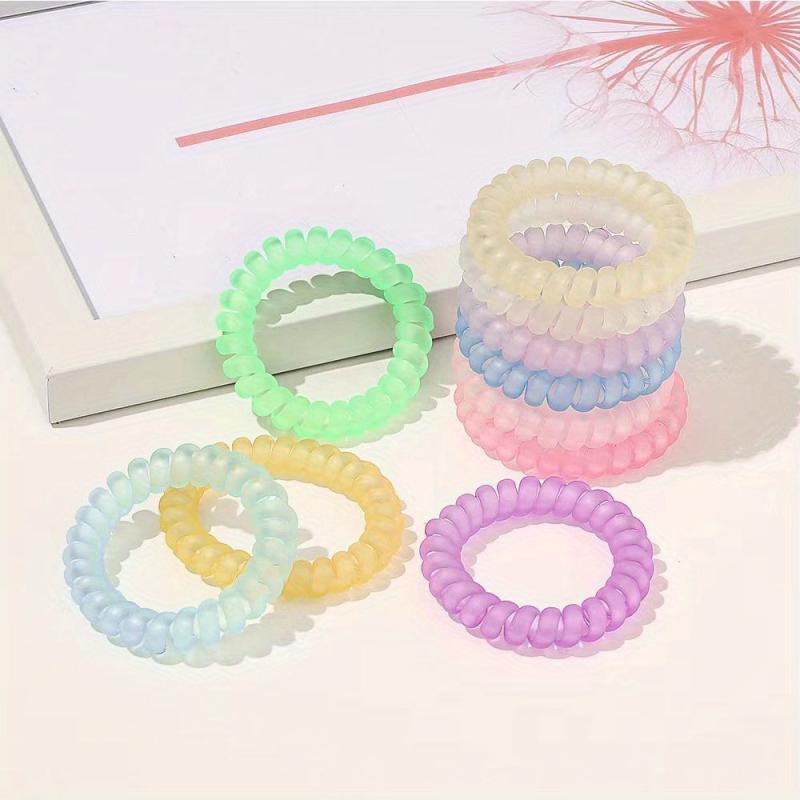 10Pcs Large Frosted Spiral Hair Tie High Elasticity Braid Ponytail Hair