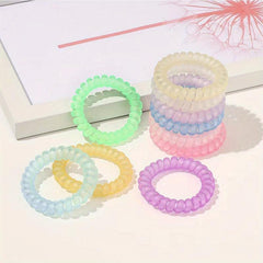 10Pcs Large Frosted Spiral Hair Tie High Elasticity Braid Ponytail Hair