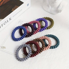 10Pcs Large Frosted Spiral Hair Tie High Elasticity Braid Ponytail Hair