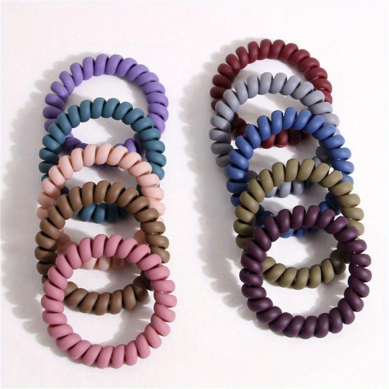 10Pcs Large Frosted Spiral Hair Tie High Elasticity Braid Ponytail Hair