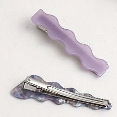 2pcs Wavy Hair Clip Resin Duck Billed Clip for Side Hair Bang Braids