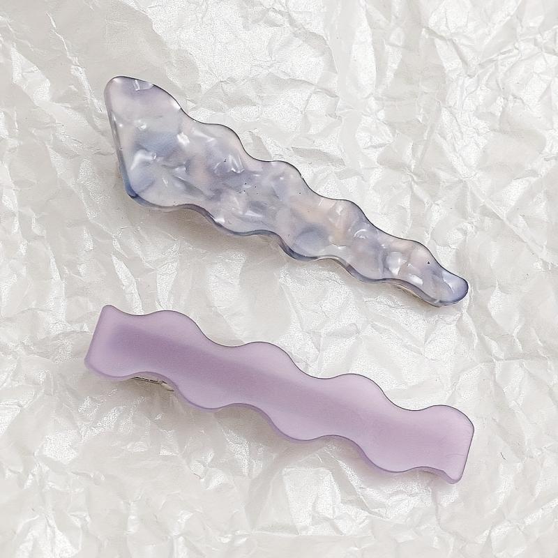 2pcs Wavy Hair Clip Resin Duck Billed Clip for Side Hair Bang Braids