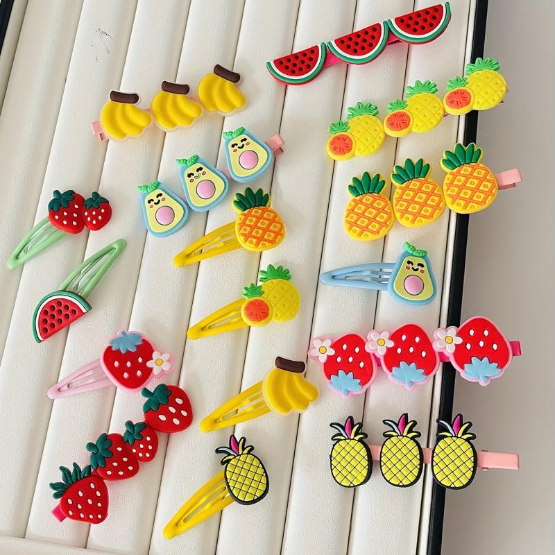 15pcs Cartoon Fruit Hair Clip Set for Women