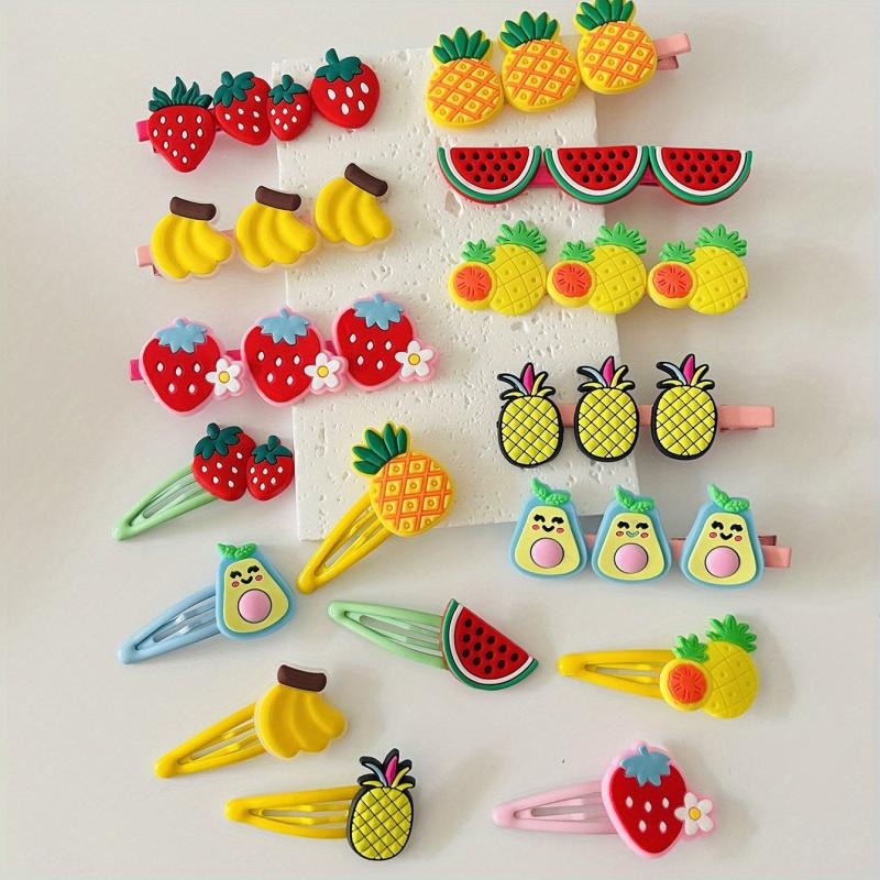 15pcs Cartoon Fruit Hair Clip Set for Women