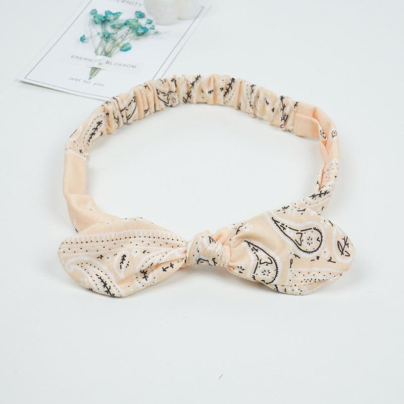 Paisley Pattern Rabbit Ears Knotted Headband Boho Hair Accessory