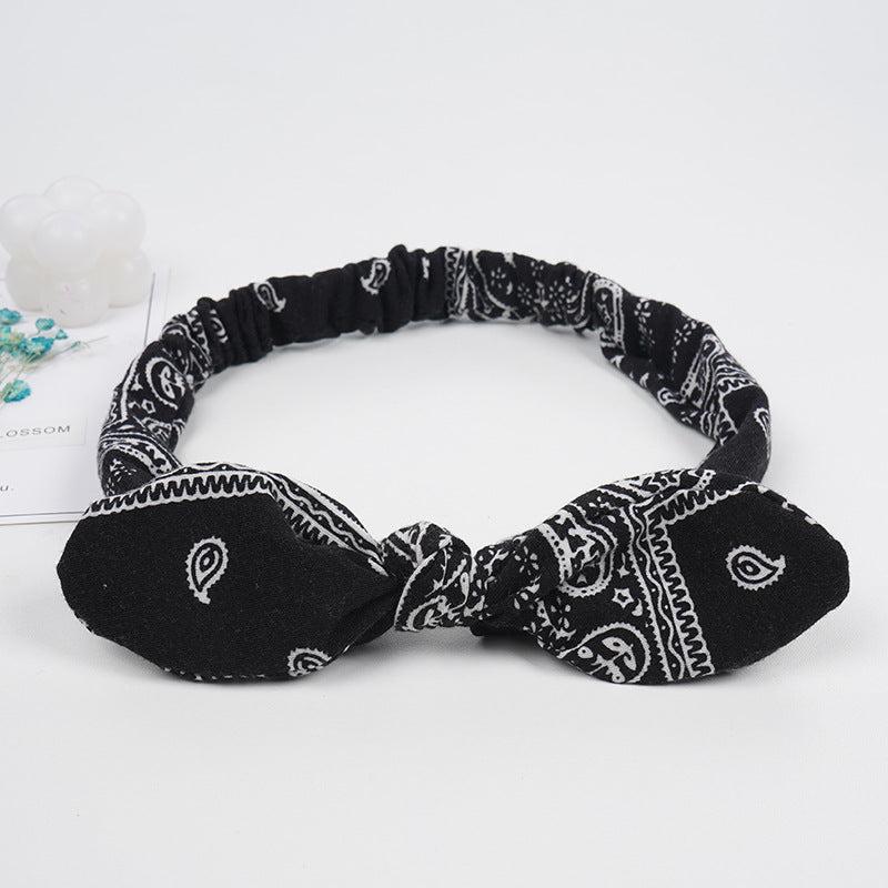 Paisley Pattern Rabbit Ears Knotted Headband Boho Hair Accessory