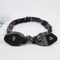Paisley Pattern Rabbit Ears Knotted Headband Boho Hair Accessory