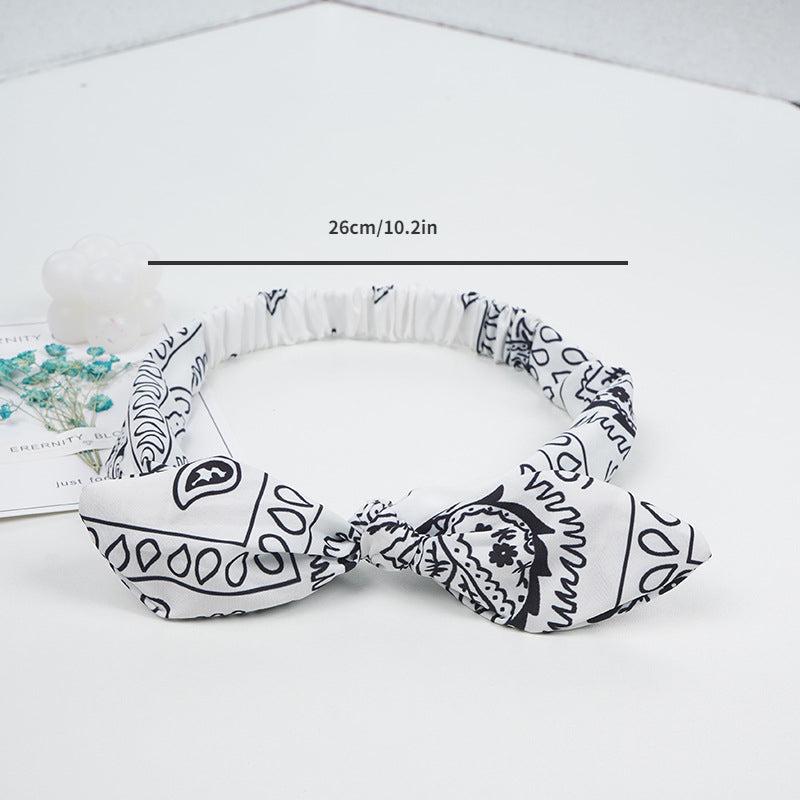 Paisley Pattern Rabbit Ears Knotted Headband Boho Hair Accessory