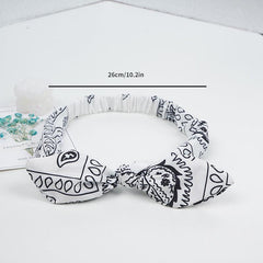 Paisley Pattern Rabbit Ears Knotted Headband Boho Hair Accessory