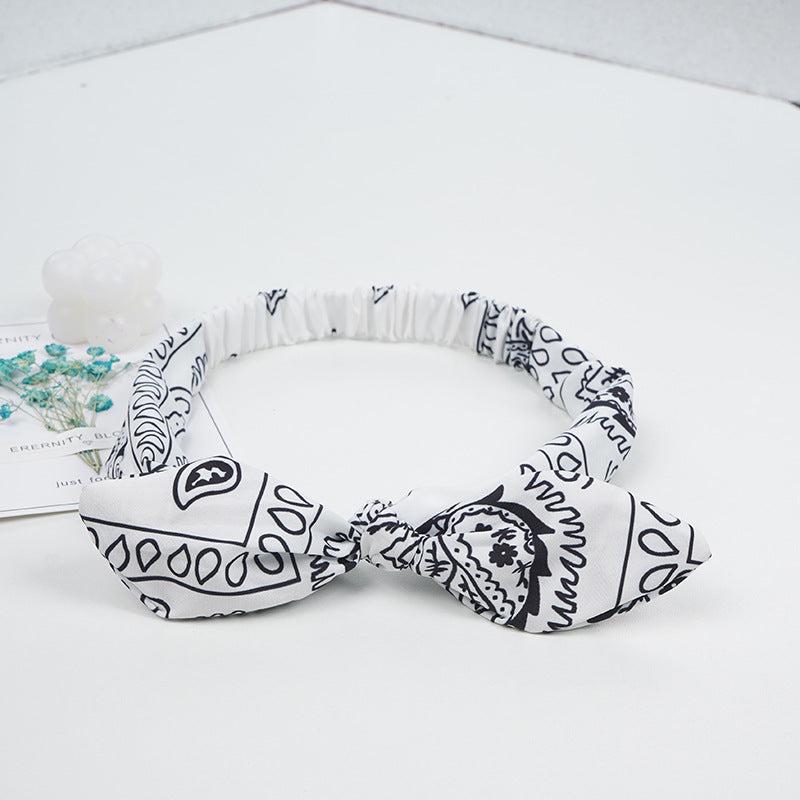 Paisley Pattern Rabbit Ears Knotted Headband Boho Hair Accessory