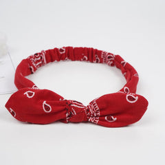 Paisley Pattern Rabbit Ears Knotted Headband Boho Hair Accessory