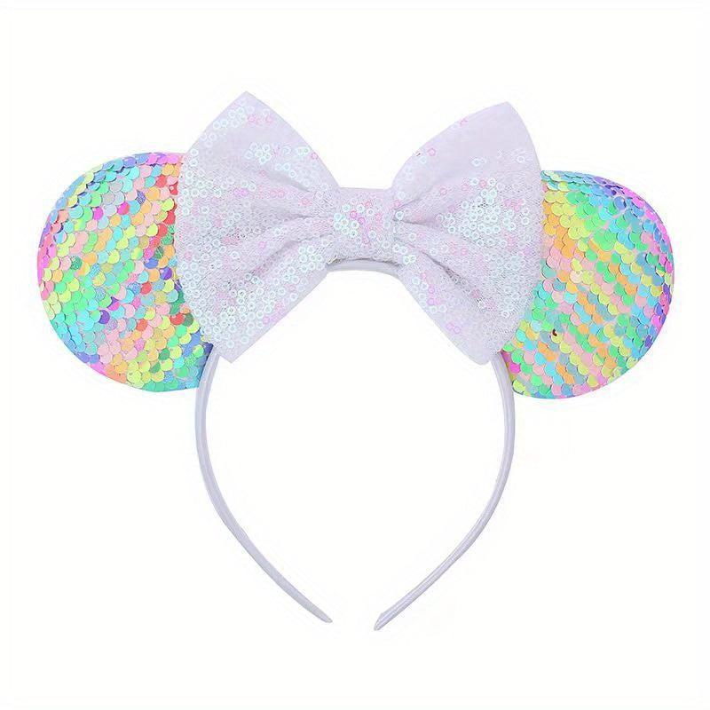 Sequin Mouse Ears Headband Faux Pearl Hoop Hair Accessories