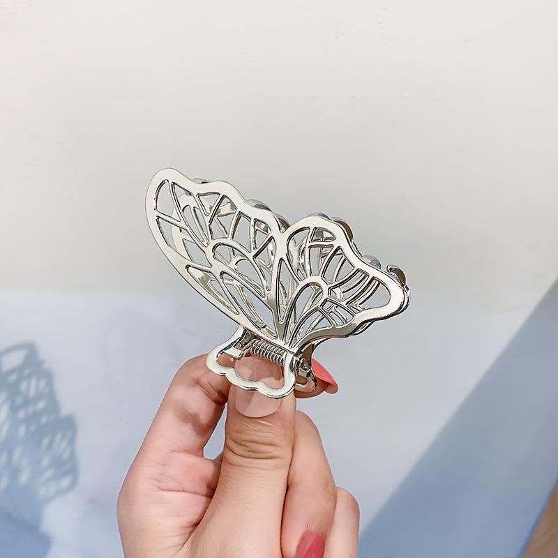 Y2K Silvery Butterfly Hair Claw Clip Headdress Accessories