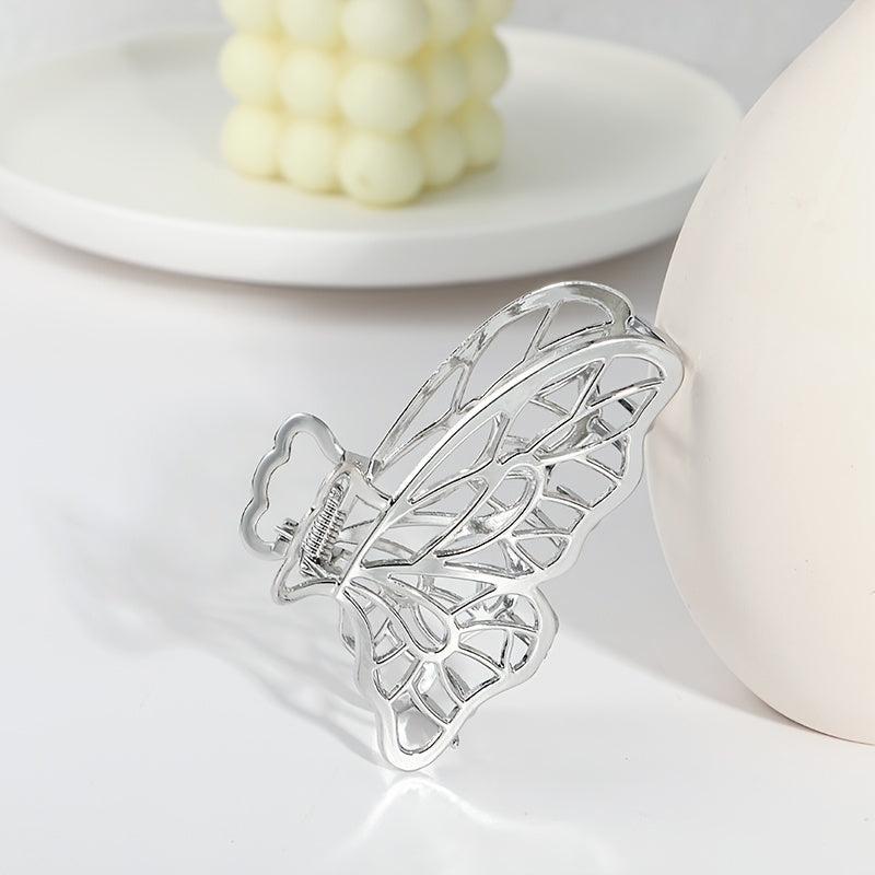Y2K Silvery Butterfly Hair Claw Clip Headdress Accessories
