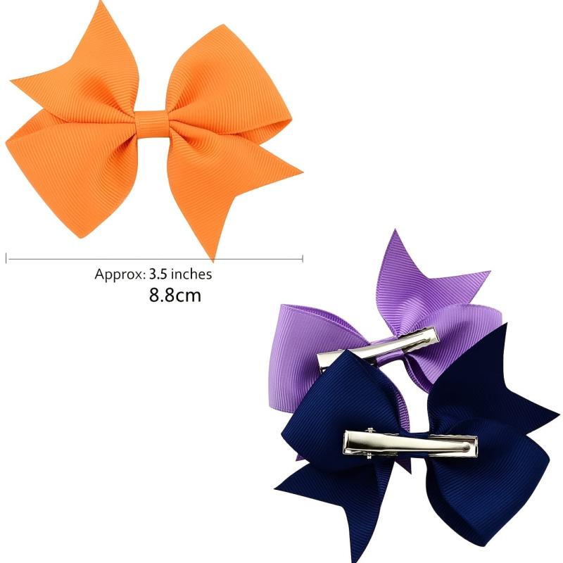 20pcs Bow Hair Clip Headband Solid Ribbon Hair Accessories Multicolor