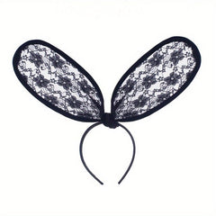 Flannel Bunny Ears Headband Party Prom Dress Up Headwear