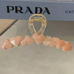 Sweet Jelly Hair Claw Heart Shaped Resin Hair Claw Nonslip Shark Claw Hair Clip