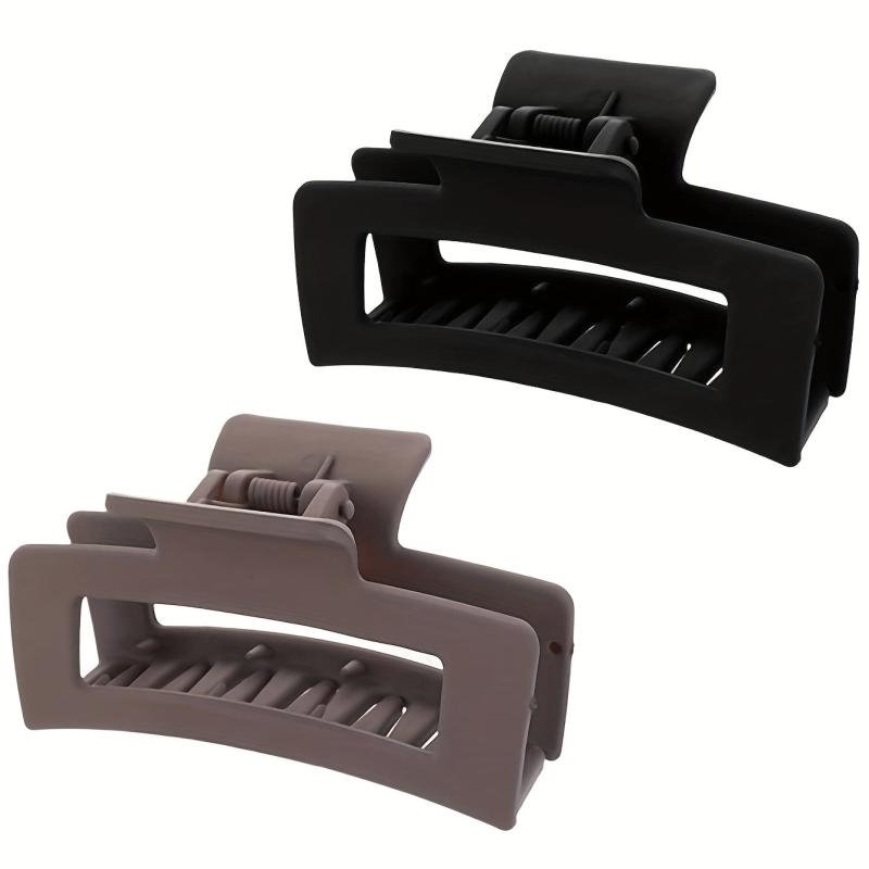 2pcs Hollow Solid Hair Claw Nonslip Ponytail Holder Women Girls Hair Clip