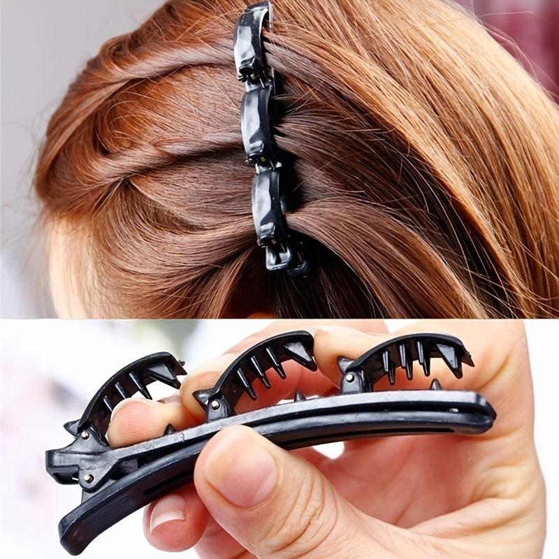 4pcs Double Layer Band Twist Plait Plate Hair Clip Pins Braid Styling Acces