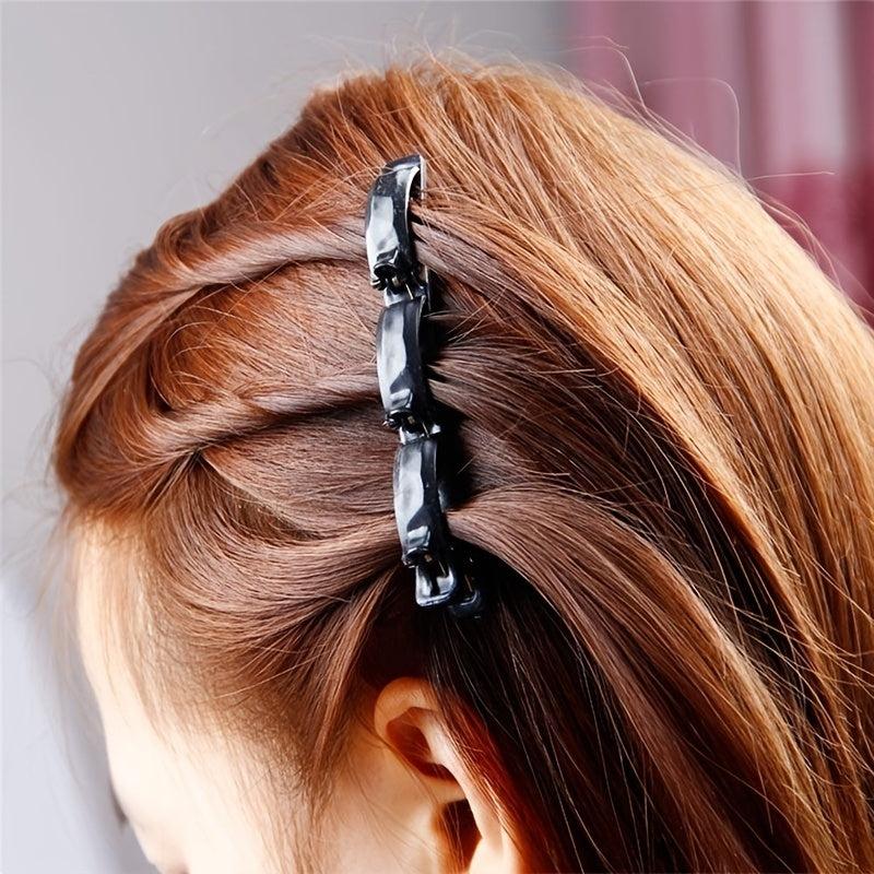 4pcs Double Layer Band Twist Plait Plate Hair Clip Pins Braid Styling Acces