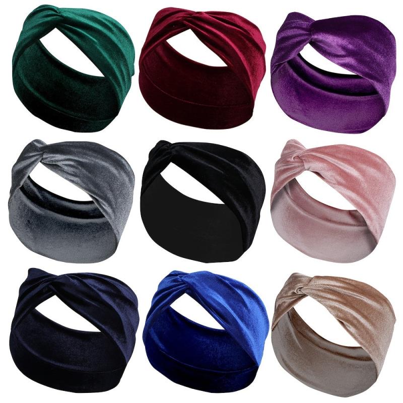 Wide Headbands For Women Non Slip Hair Bands Elastic Velvet Headband