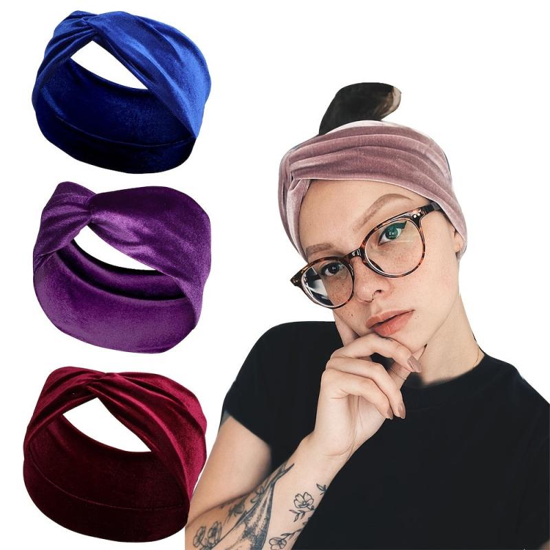Wide Headbands For Women Non Slip Hair Bands Elastic Velvet Headband