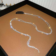 Rhinestone Chain Tassel Hair Clips Headband for Women