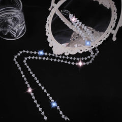 Rhinestone Chain Tassel Hair Clips Headband for Women