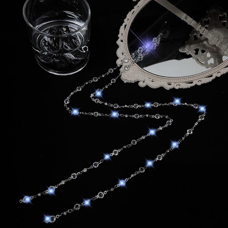 Rhinestone Chain Tassel Hair Clips Headband for Women
