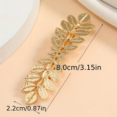 Metal Hair Clip Leaves Shape Side Clip Non slip French Barrette