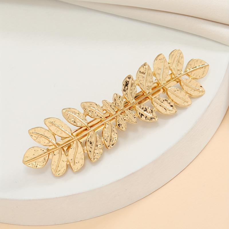 Metal Hair Clip Leaves Shape Side Clip Non slip French Barrette